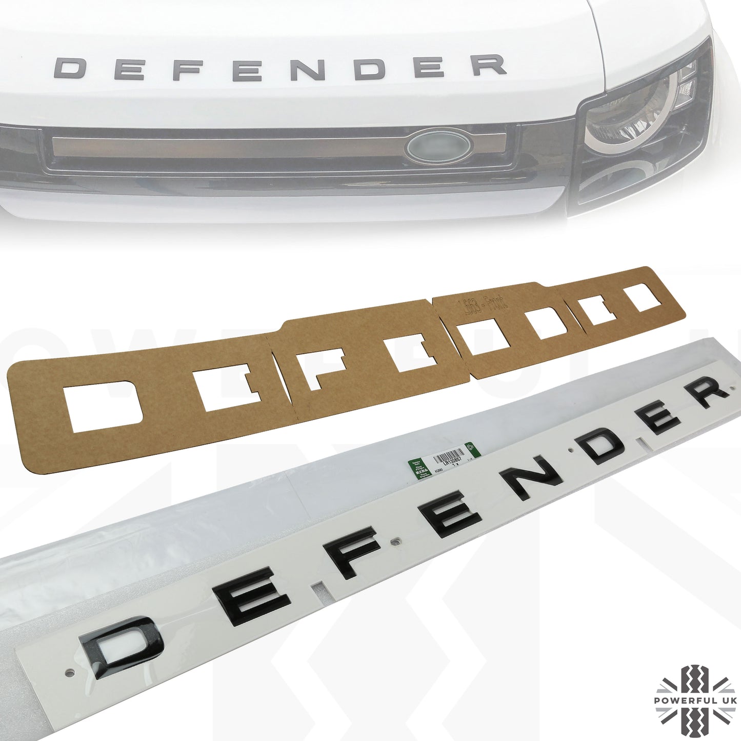 Bonnet Lettering - Narvik Black - for Land Rover Defender L663