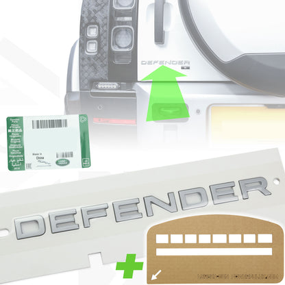 Tailgate Lettering - Satin Silver - for Land Rover Defender L663