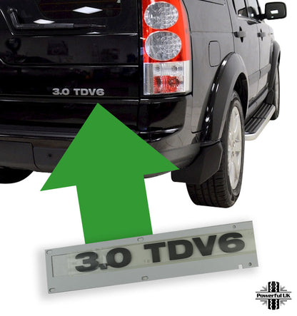 Tailgate Lettering "3.0 TDV6" - Grey (Genuine) - for Land Rover Discovery 3 & 4