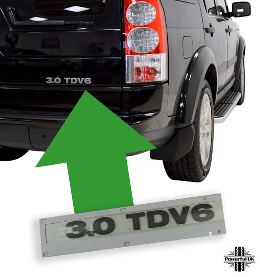 Tailgate Lettering "3.0 TDV6" - Grey (Genuine) - for Land Rover Discovery 3 & 4