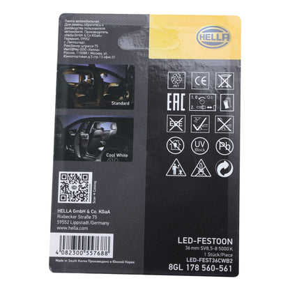 1x Hella 36mm LED Festoon Bulb