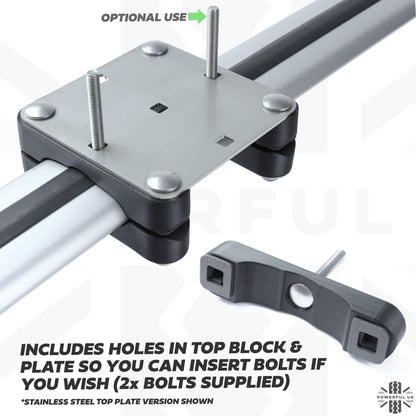 Roof Cross Bar Mount Clamp Kit for VW Transporter T5 & T6 Van - Kit A - Zinc Plated Top