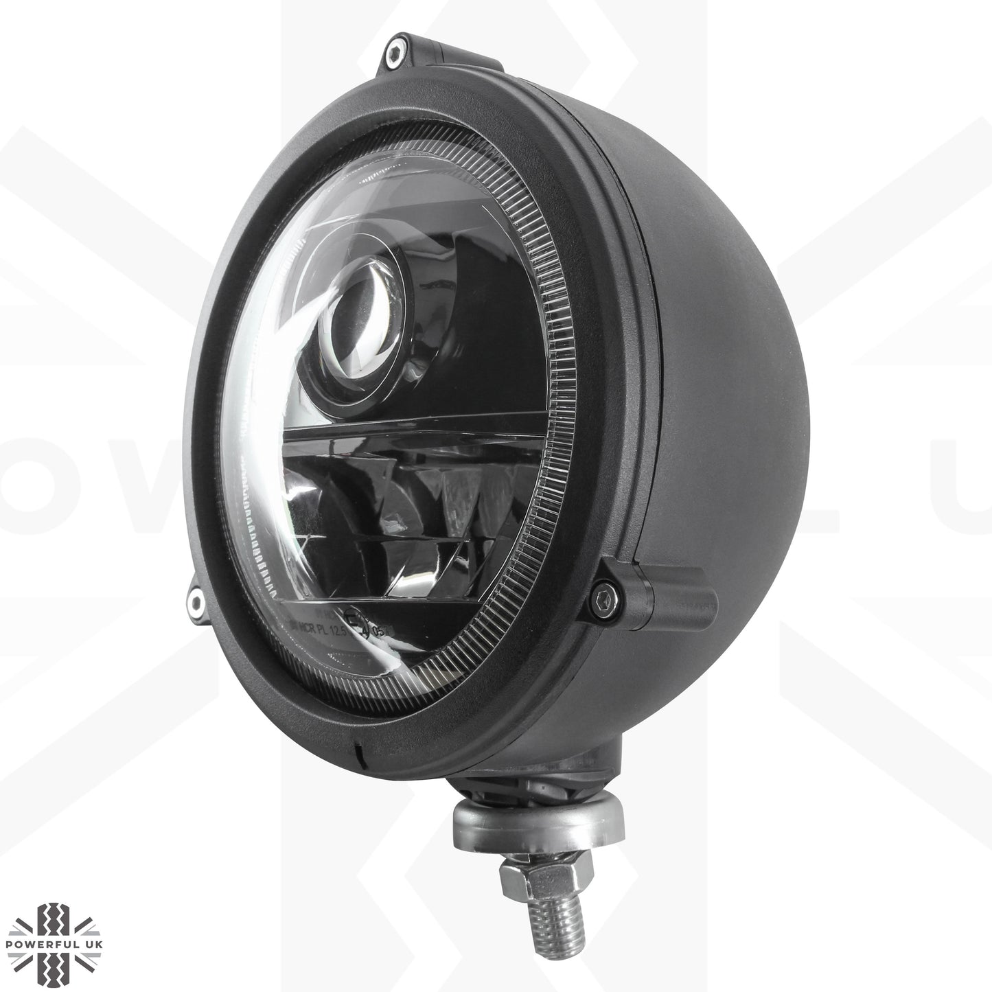 6" LED Bottom Mount Round Headlight with DRL - LHD - Single Lamp