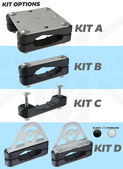 Roof Rack Mount Clamp for the Land Rover Defender L663 - Kit D (Black)