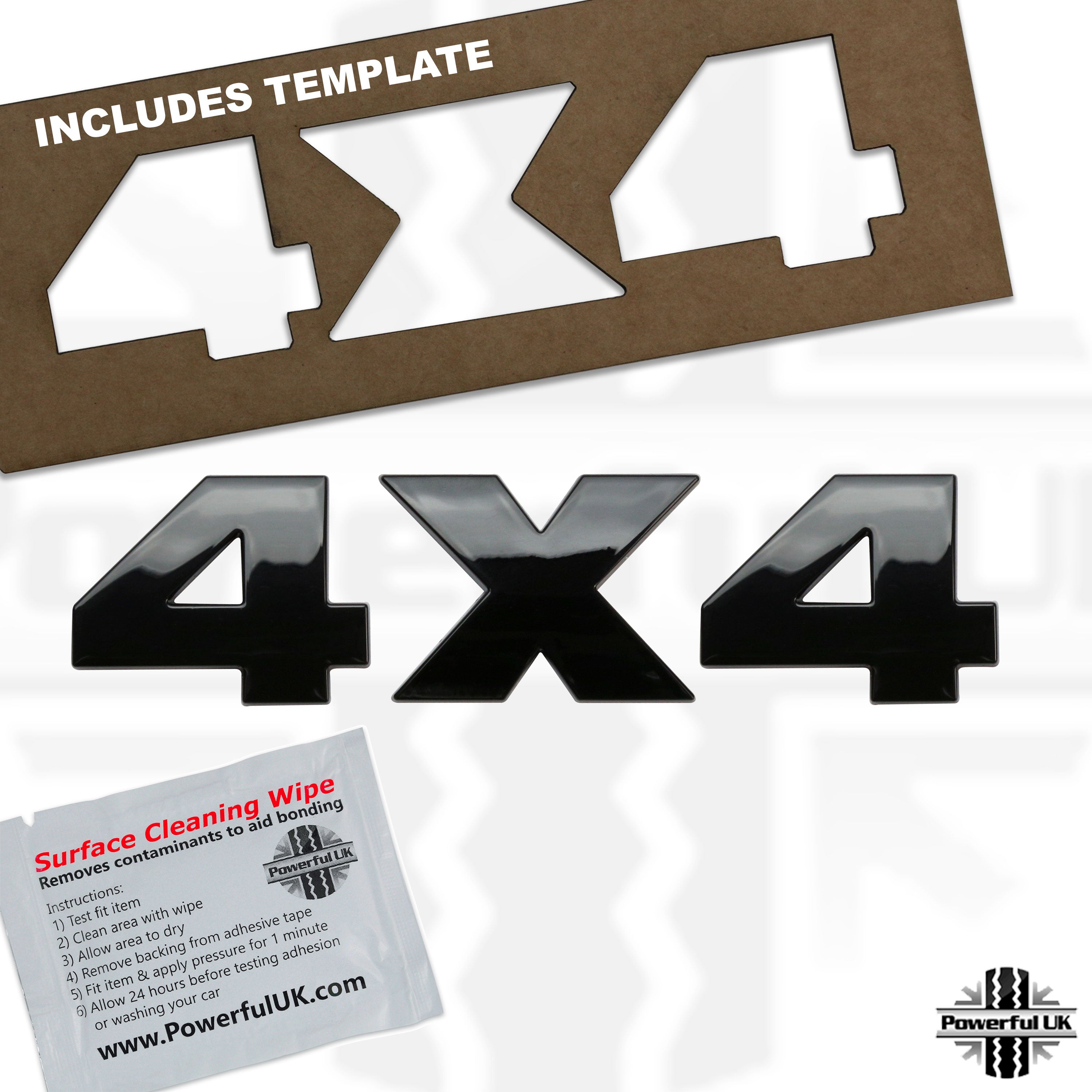 '4X4' Lettering Kit - Gloss Black – Powerful UK