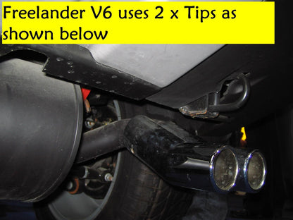 Chrome Twin Exhaust Tip - Petrol  - for Land Rover Freelander 1 V6