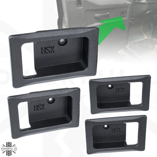 4x Door Handle Bowls for Land Rover Classic Defender - Satin Black