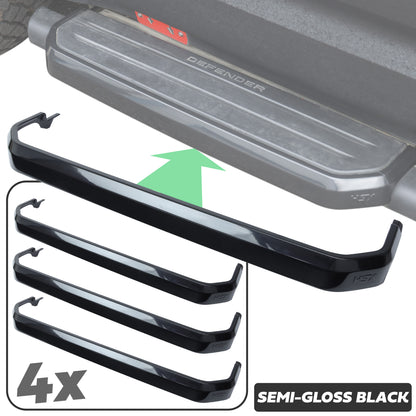 4x Side Step Covers (Smooth Finish) for Land Rover Defender L663 (110/130) - Semi-gloss Black