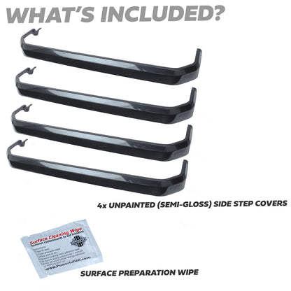 4x Side Step Covers (Smooth Finish) for Land Rover Defender L663 (110/130) - Semi-gloss Black