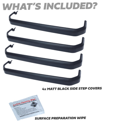 4x Side Step Covers (Smooth Finish) for Land Rover Defender L663 (110/130) - Matt Black