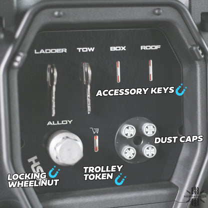 Cubby Box Key Organiser - ALLOY Wheel Type - for Land Rover Defender L663