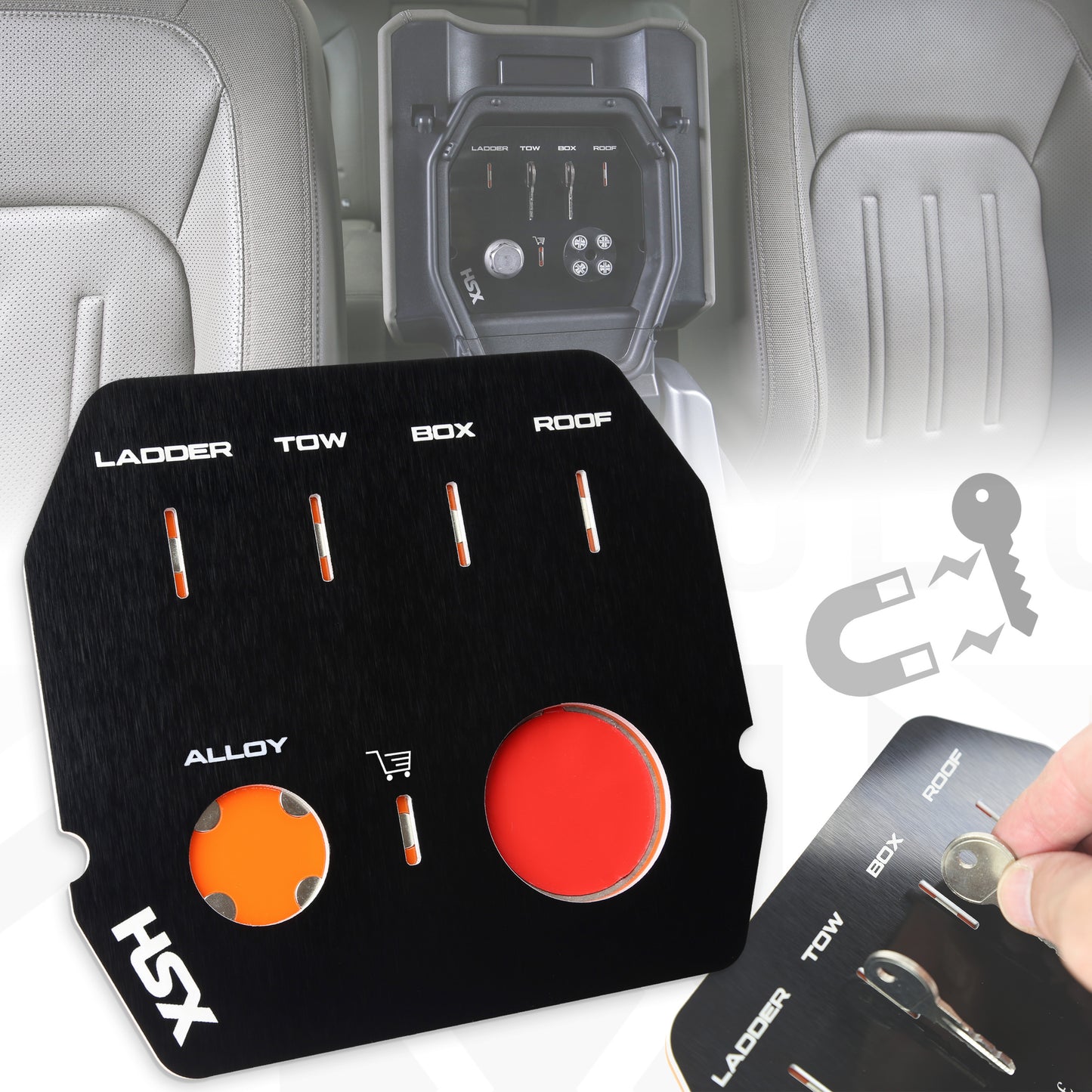 Cubby Box Key Organiser - ALLOY Wheel Type - for Land Rover Defender L663