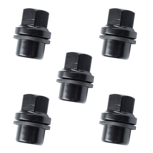 Black Alloy Wheel Nuts 5pc kit for Range Rover Classic
