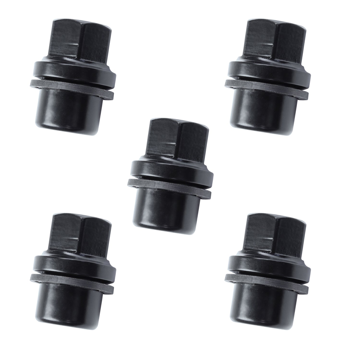 Black Alloy Wheel Nuts 5pc kit for Land Rover Classic Defender - Alloy wheel type