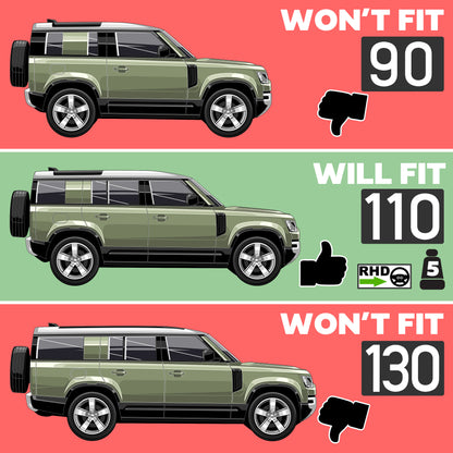 Rubber Floor Mat Set - RHD - for Land Rover Defender L663 (110) - 7 seat