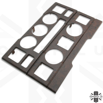 Center Controls Fascia Kit (2pc) for Range Rover L322 - Walnut Effect