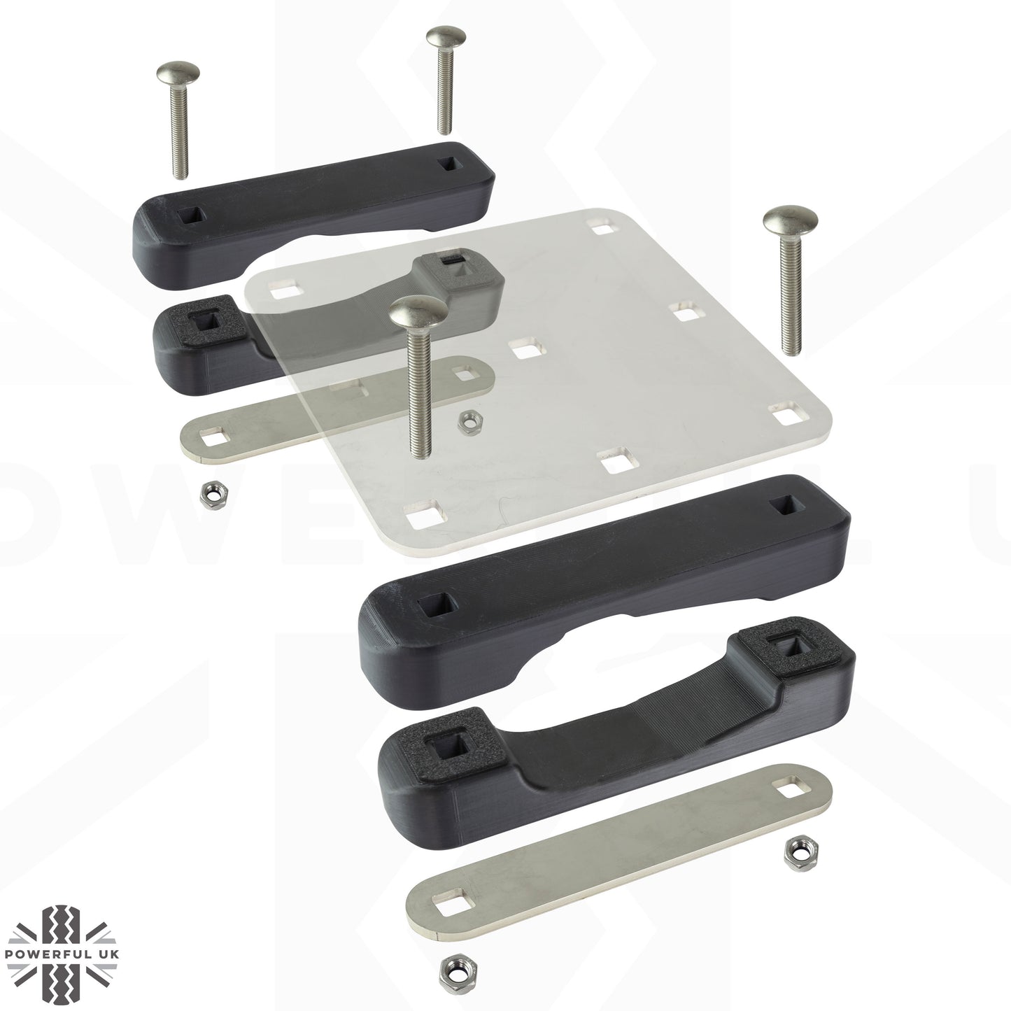 Roof Cross Bar Mount Clamp Kit for the Land Rover Defender L663 - Kit A - Stainless Steel Top