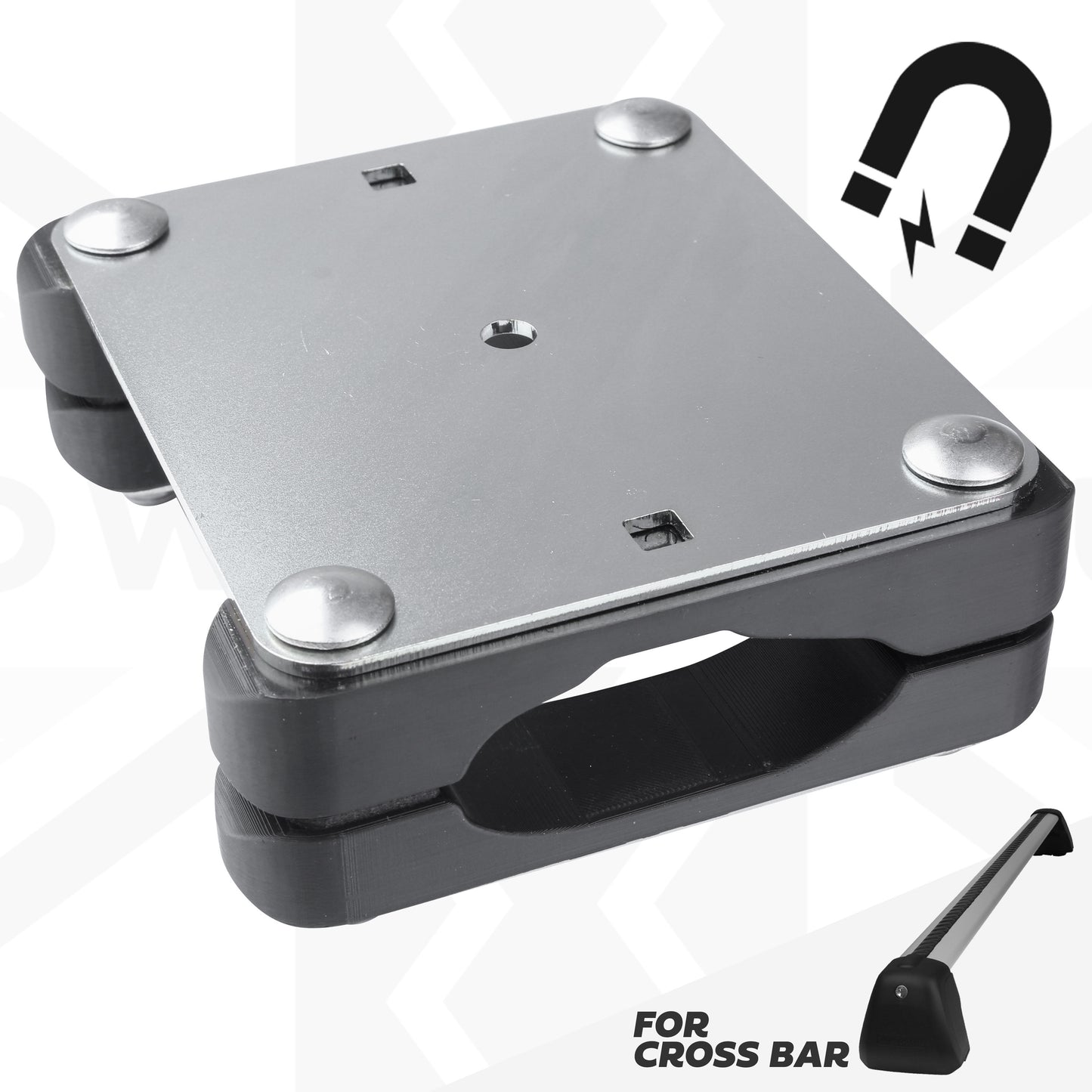 Roof Cross Bar Mount Clamp Kit for the Land Rover Defender L663 - Kit A - Zinc Plated Steel Top