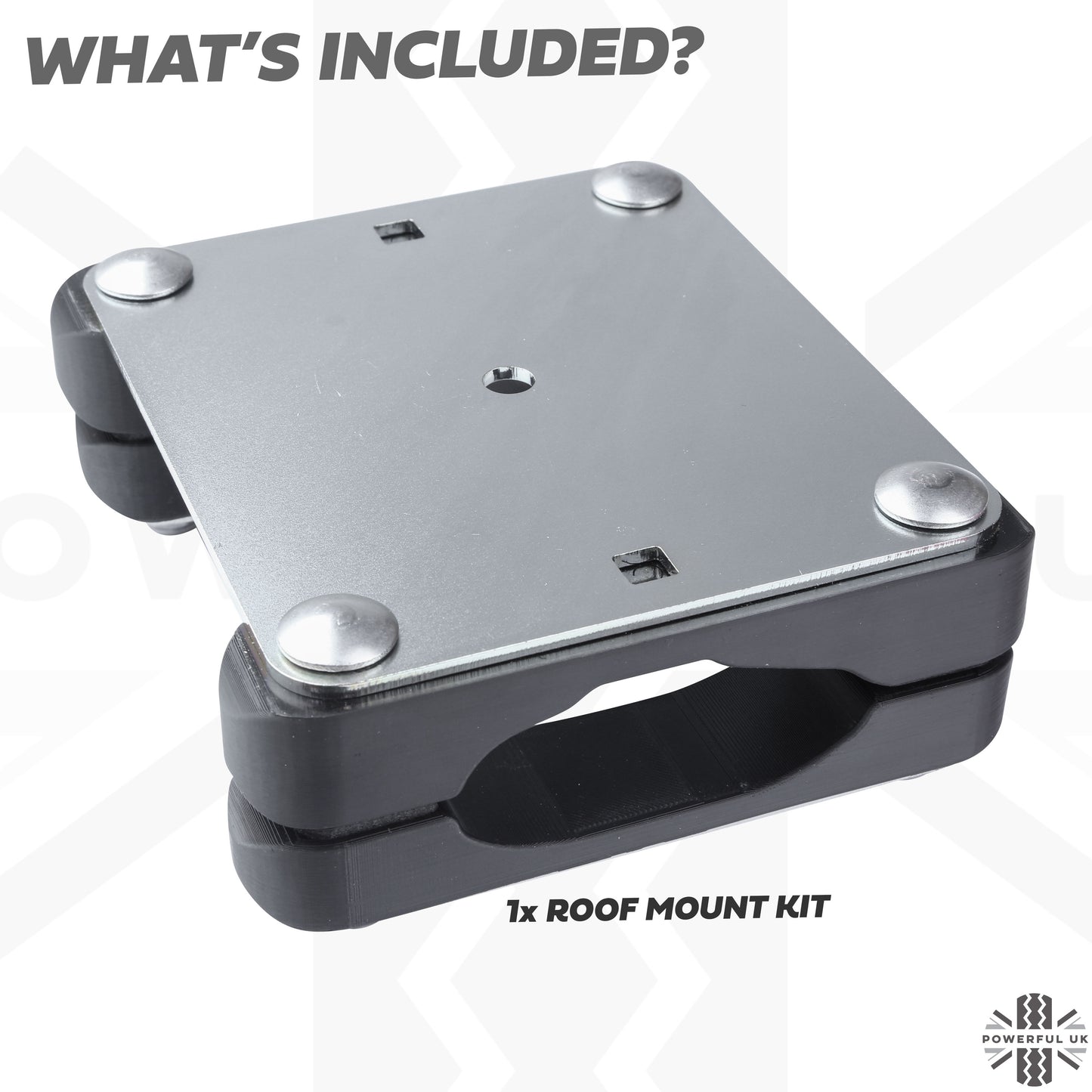 Roof Cross Bar Mount Clamp Kit for the Land Rover Defender L663 - Kit A - Zinc Plated Steel Top