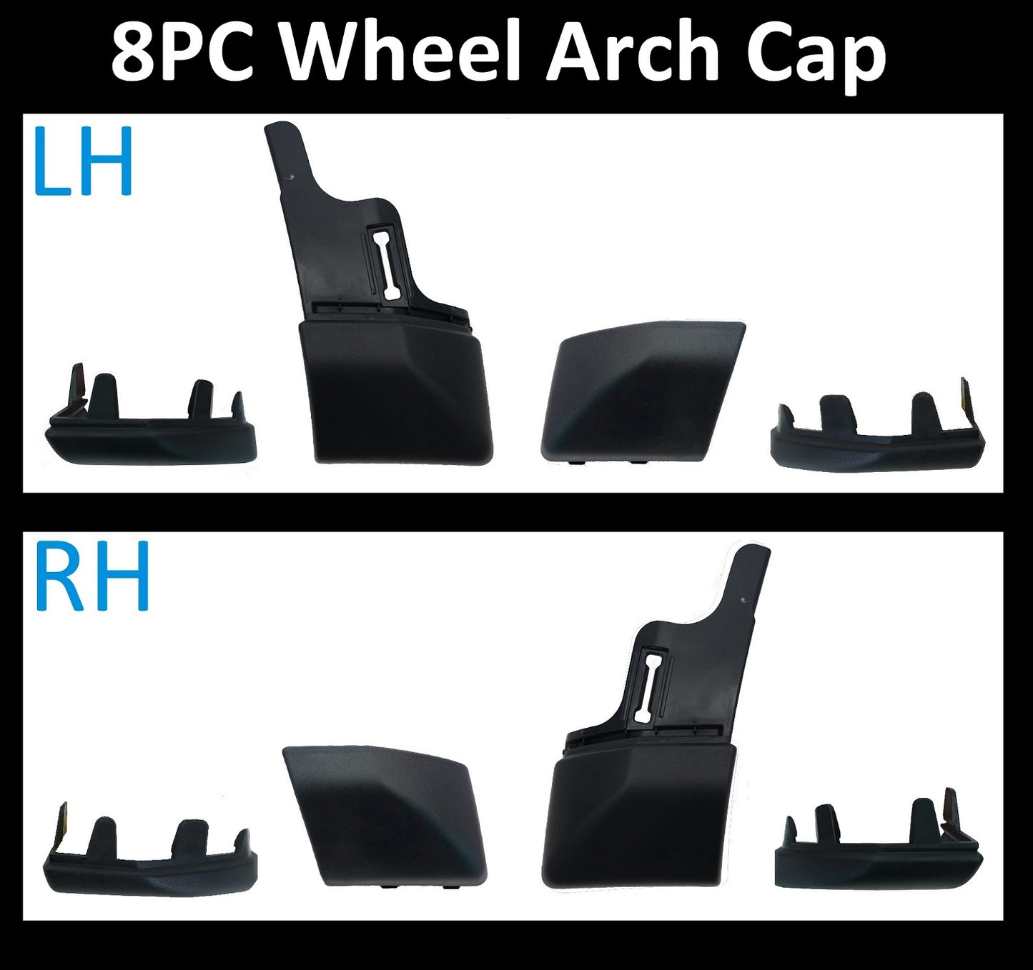 Wheel Arch End Cap 8 pc kit for Land Rover Discovery 4