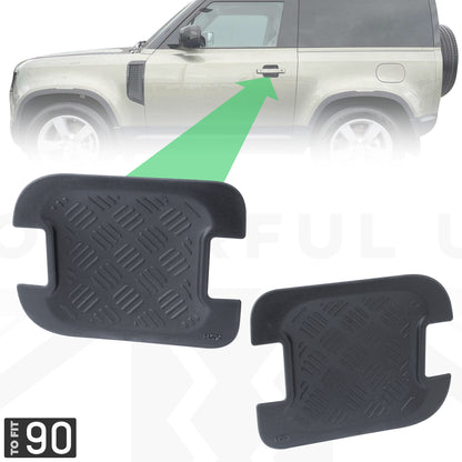 Chequer Plate Door + Tailgate Scuff Plate Kit (3pc) for Land Rover Defender L663 90 (2 door)