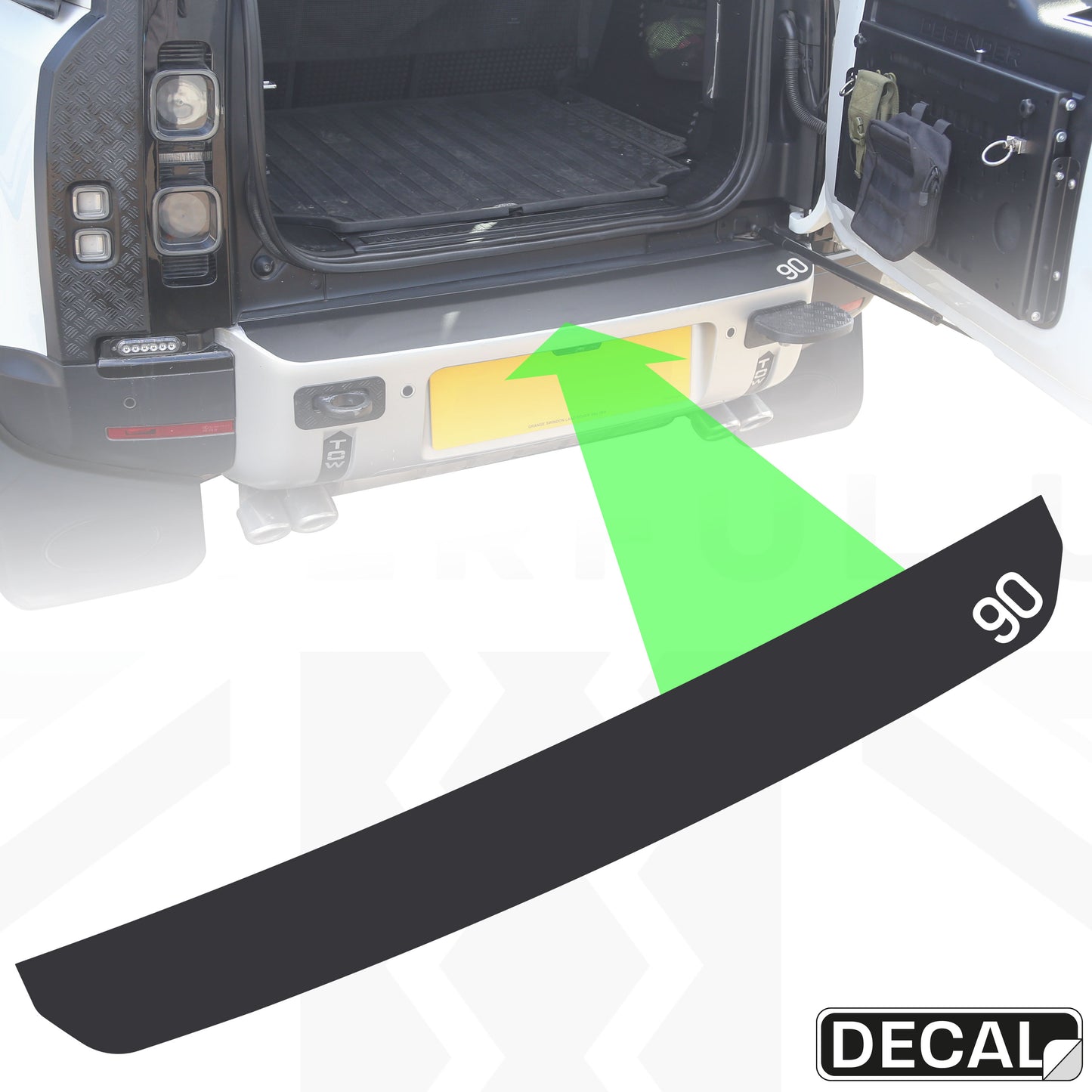 Rear Bumper Protection Decal for Land Rover Defender L663 - with 90 emblem
