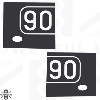 Side Panel Decal Kit - '90 Insert' - Matte Black for Land Rover Defender L663(90)