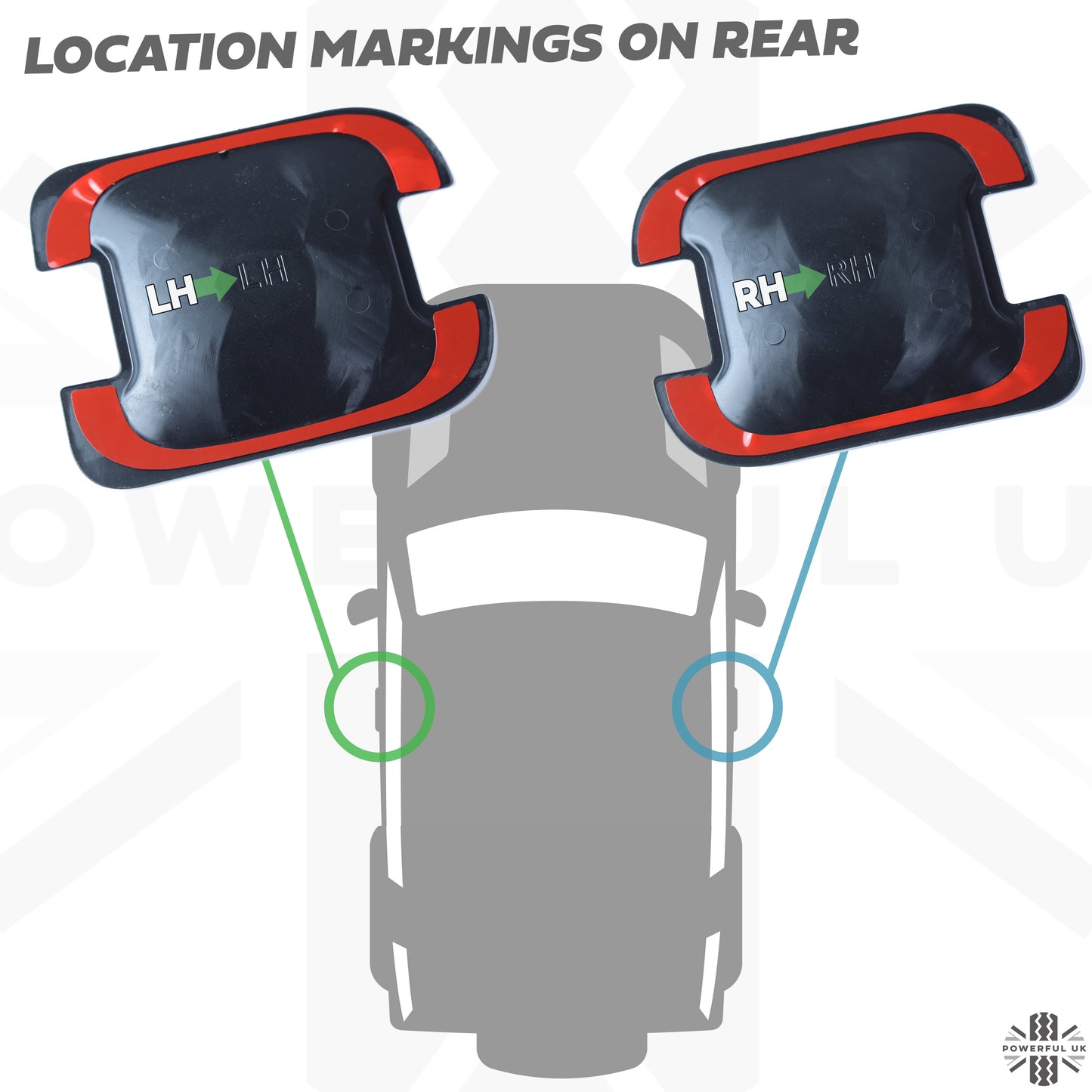 Chequer Plate Door Handle Scuff Plates (2pc) for Land Rover Defender L663 90 (2 door)