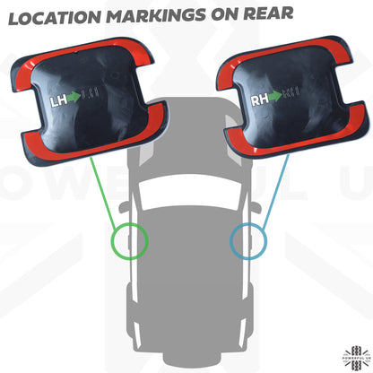 Chequer Plate Door Handle Scuff Plates (2pc) for Land Rover Defender L663 90 (2 door)