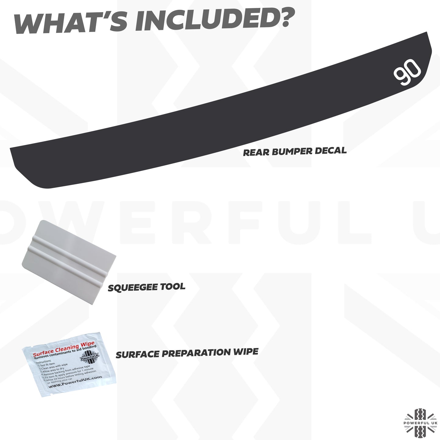 Rear Bumper Protection Decal for Land Rover Defender L663 - with 90 emblem