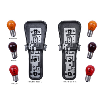Rear Lights Smoked "Supercharged Type" for Range Rover L322 2002-09 - PAIR - Kit With Bulbs & Bulb Holders