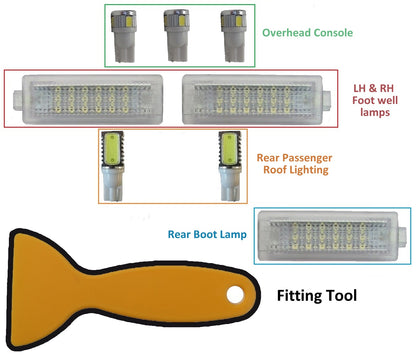 Full LED White Interior Light Kit for Range Rover Sport (9pc) 2005-2013