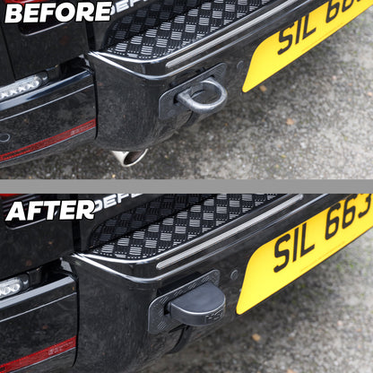 2x Tow Eye Bungs for Land Rover Defender L663 - Smooth Top - Matt Black