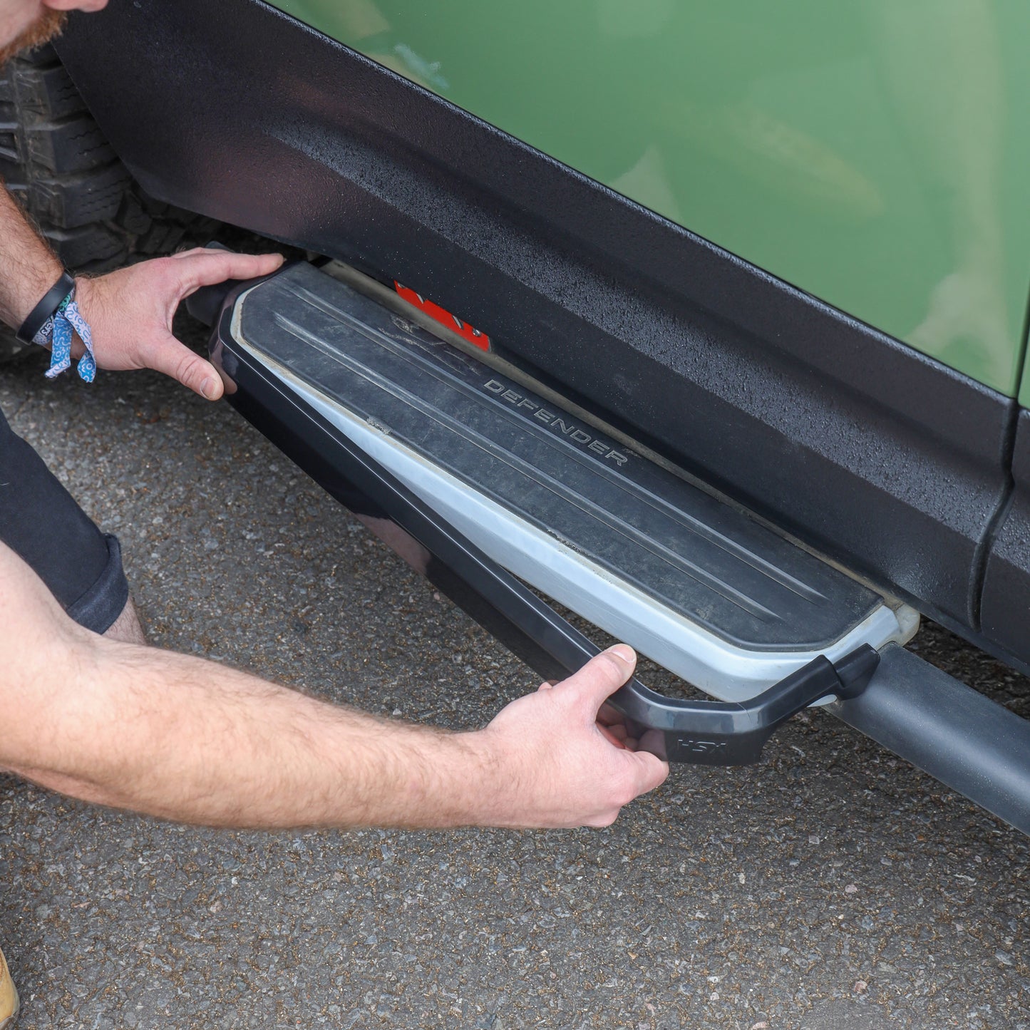 2x Side Step Covers (Smooth Finish) for Land Rover Defender L663 (90) - Semi-gloss Black