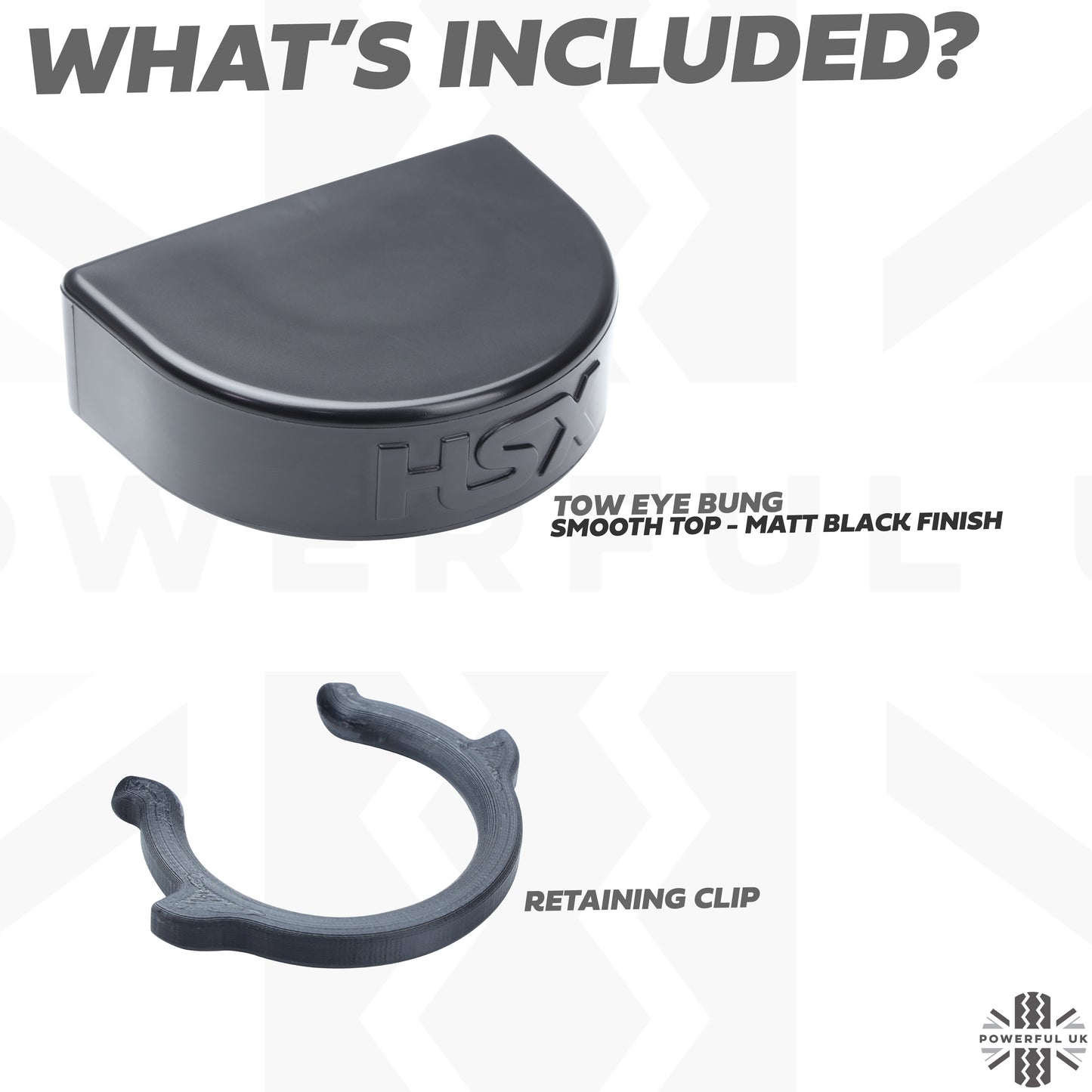 1x Tow Eye Bung for Land Rover Defender L663 - Smooth Top - Matt Black