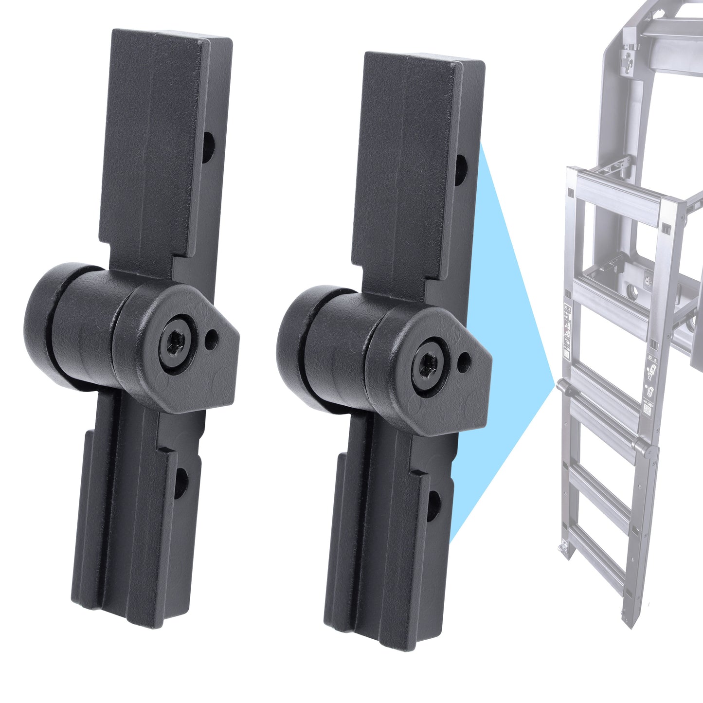 2x Replacement Hinges for Deployable Side Ladder for Land Rover Defender L663 - Cast Alloy
