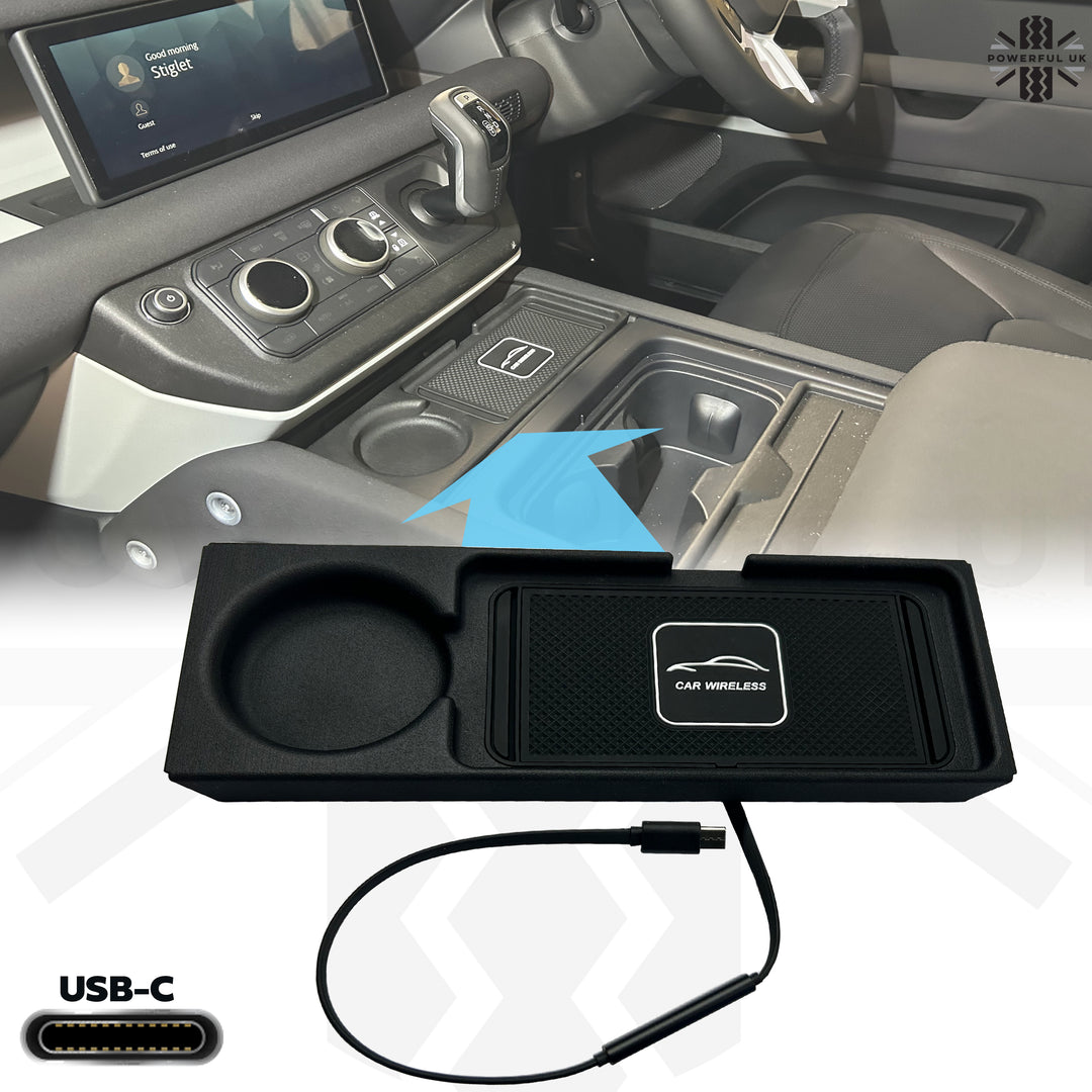 Land Rover Wireless Charger For Range Rover Velar 2017–2022 – Cup Holder Cover Mount