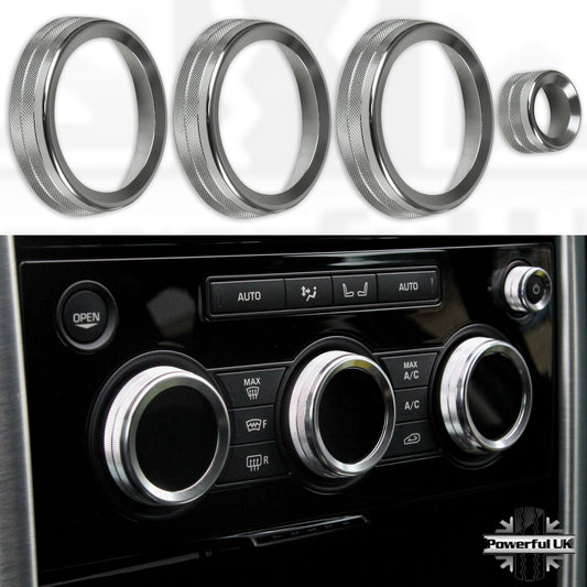 Climate Control Trim Kit Set in Silver for Land Rover Discovery 5 L462 2017-20