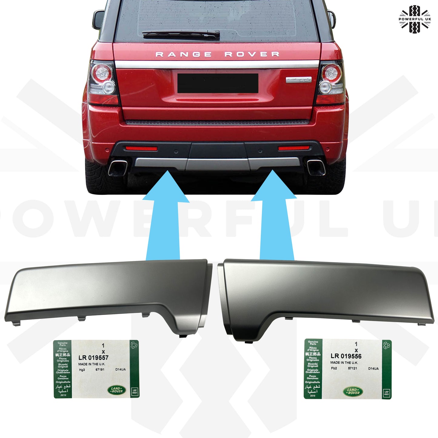 Genuine Bumper Inserts for Range Rover Sport Autobiography Rear Bumper - Pair