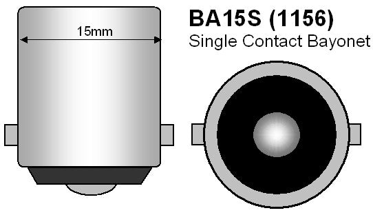 BA15s CHROMED AMBER Indicator Bulb 12v 21W (Opposite Pins)