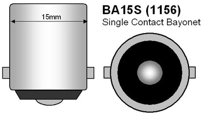 BA15s CHROMED AMBER Indicator Bulb 12v 21W (Opposite Pins)