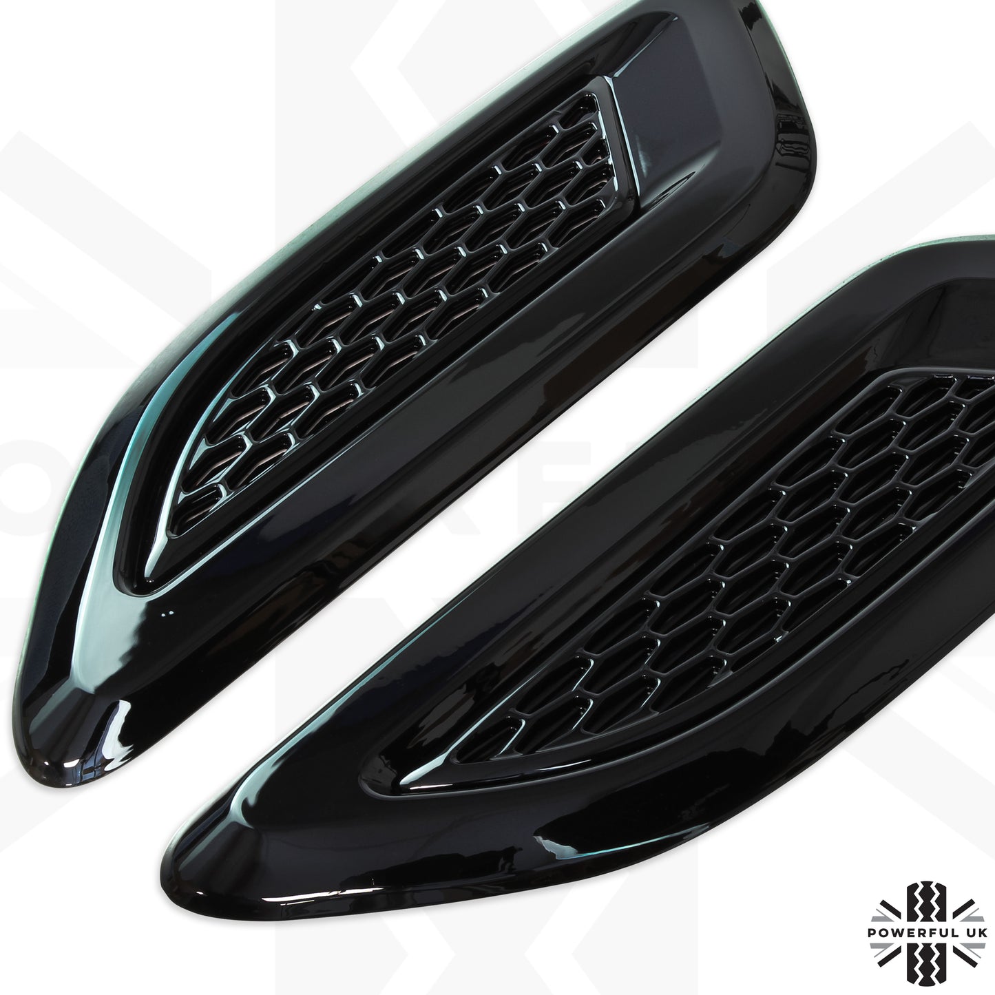 Dummy Bonnet Vents (Flat Type) - Pair- Gloss Black