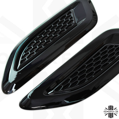 Dummy Bonnet Vents (Flat Type) - Pair- Gloss Black
