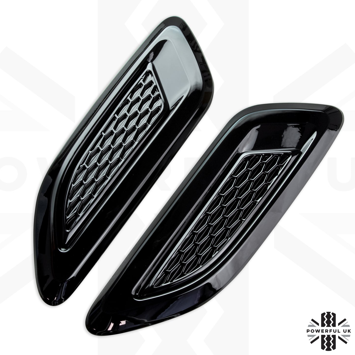 Dummy Bonnet Vents (Flat Type) - Pair- Gloss Black