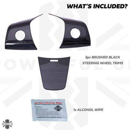 Steering Wheel Column Cover Trims for Tesla Model 3 - Brushed Black