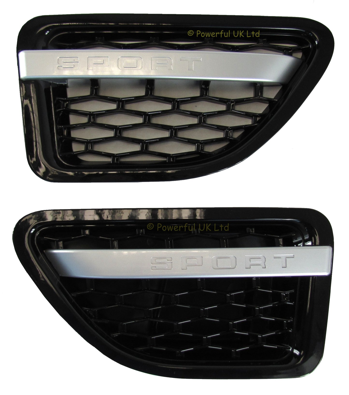 Side Vents - Black/Silver/Black for Range Rover Sport 2005