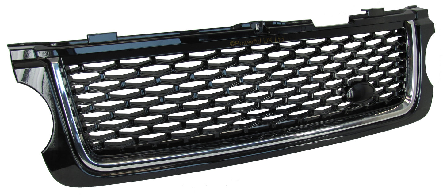 Front Grille - Black/Chrome/Black for Range Rover L322 Autobiography