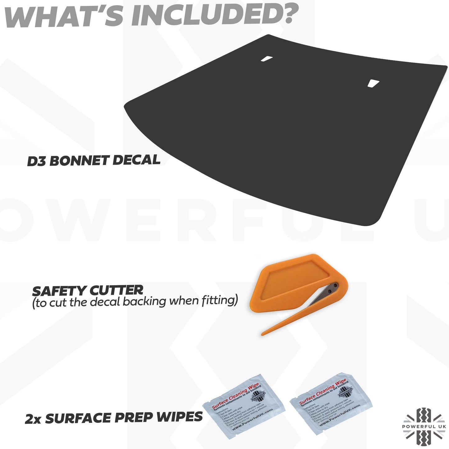 Anti-Reflective Bonnet Graphic - Blank - for Land Rover Discovery 3/4