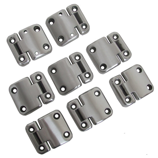 Door Hinge Kit - Brushed Stainless Steel - 4 Door - for Land Rover Defender