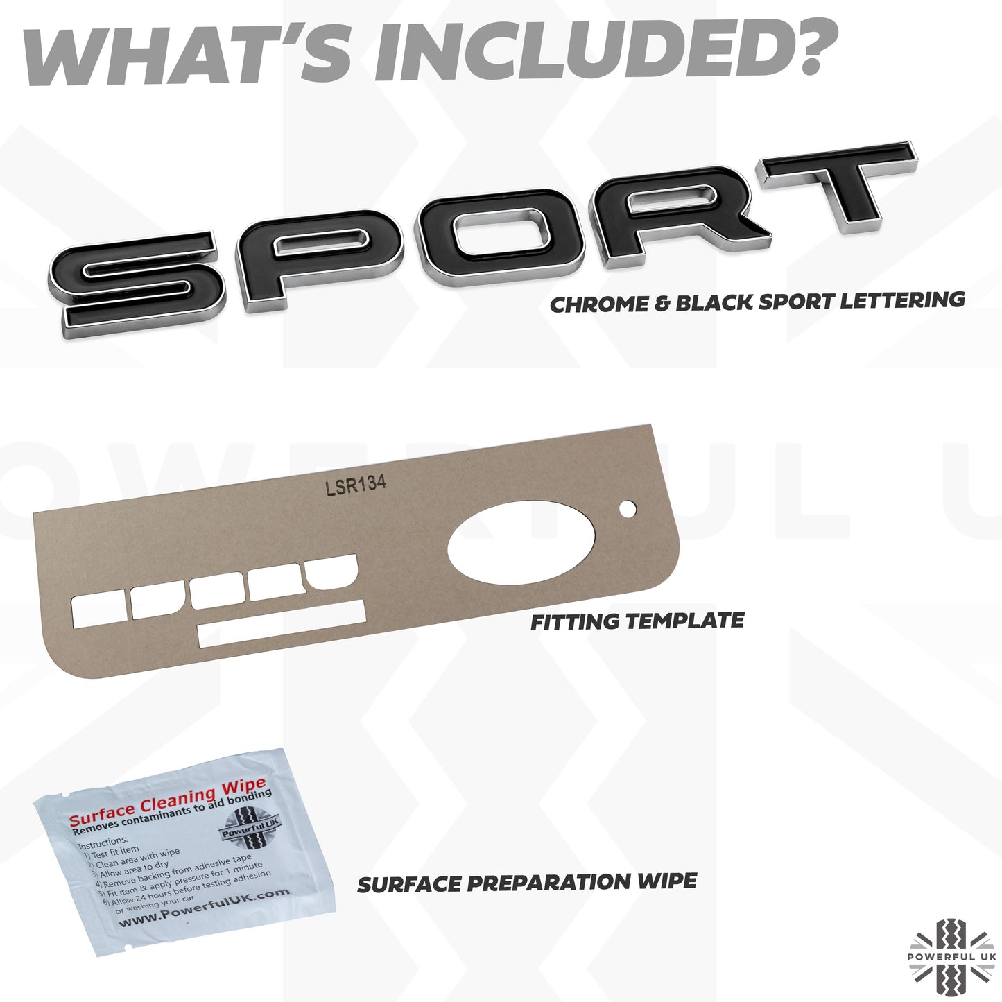 Tailgate SPORT Lettering - Chrome & Black for Land Rover Discovery Sport